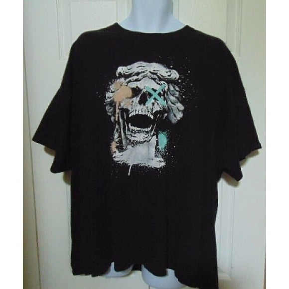 BoohooMan Graphic T-shirt Skull  3XL Black Short Sleeve Mens - Picture 2 of 10